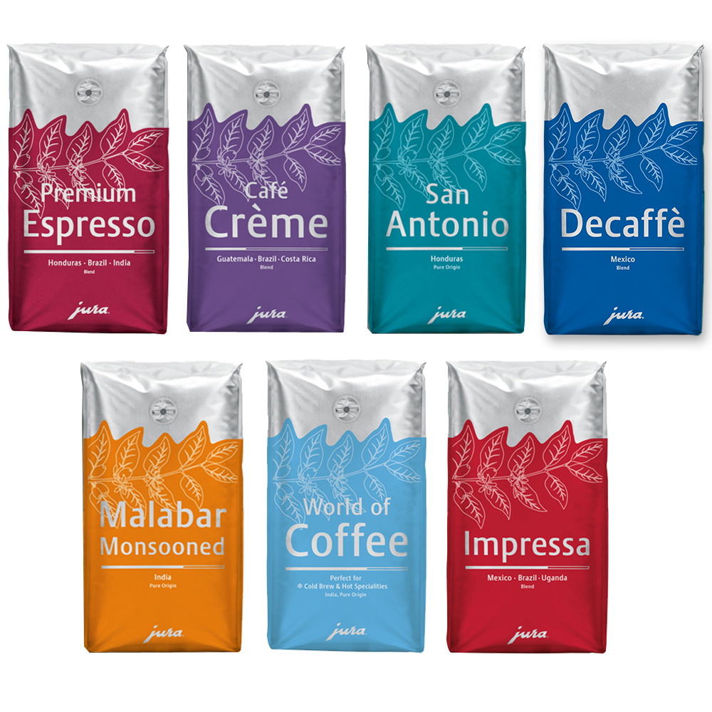 JURA Kaffeebohnen-Probierpaket (7 x 250g) 1 JURA Kaffeebohnen-Probierpaket (7 x 250g)