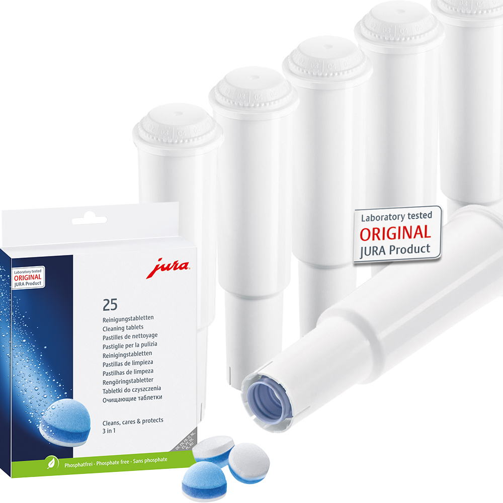 6 JURA CLARIS WHITE (68739) / 25 Reinigungstabs (25045) 1 6 JURA CLARIS WHITE (68739) / 25 Reinigungstabs (25045)