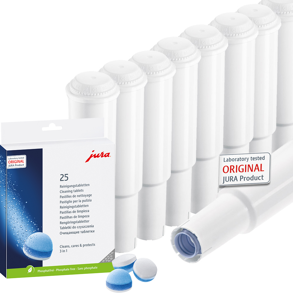 9 JURA CLARIS WHITE (68739) / 25 Reinigungstabs (25045) 1 9 JURA CLARIS WHITE (68739) / 25 Reinigungstabs (25045)